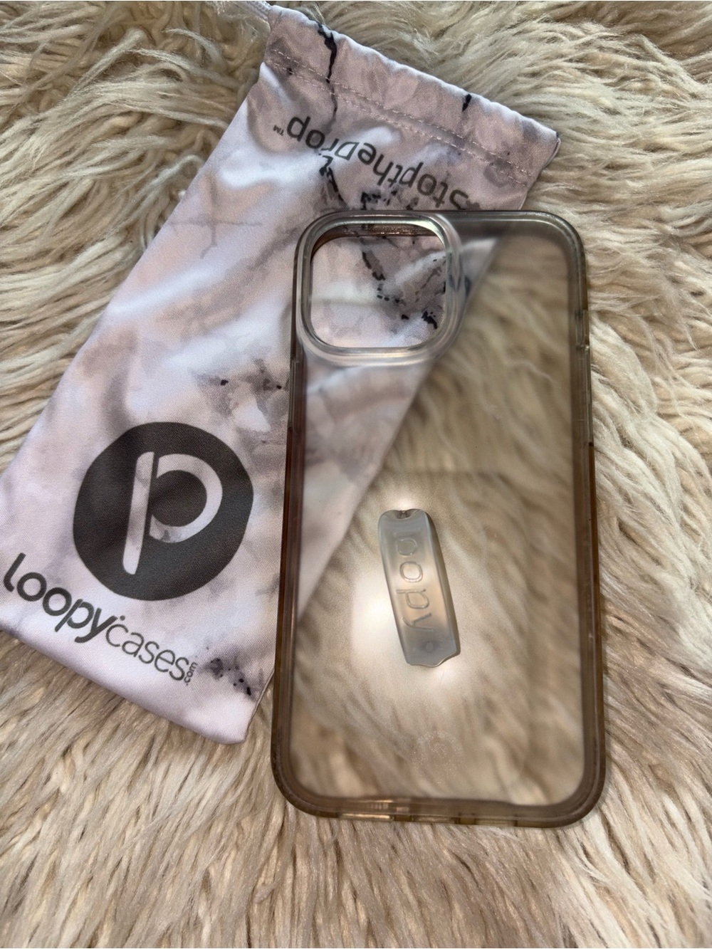 Loopy Cases Clear iPhone 15 Plus Black Loop Case Pouch Anti Drop